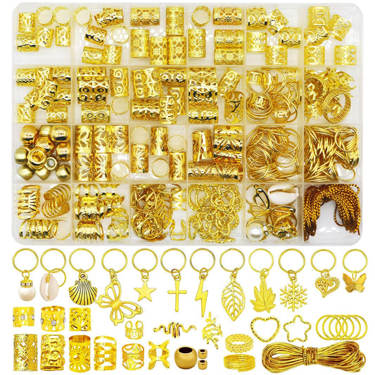 HKGTYE clear storage box with 300 hair jewelry pieces for organized styling