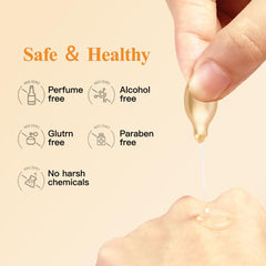HKH serum applied on hand showing smooth finish and non-greasy hydration benefit
