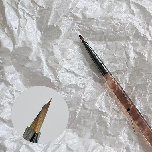 HNRongkya brush front view showing dark brown handle and fine tip for precision