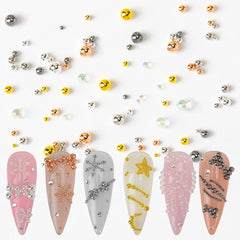 HNUIX lifestyle shot of finished manicure showcasing beads adding dimension and polished look