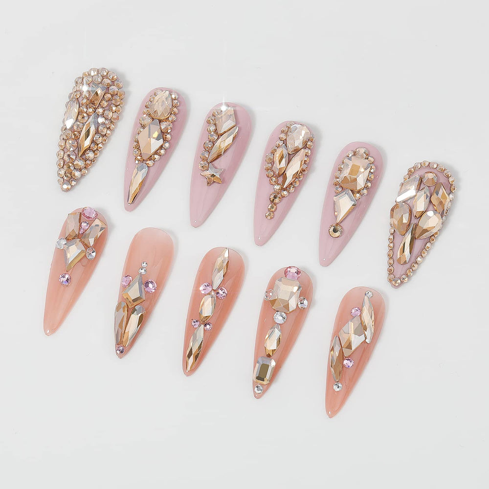 HNUIX nail application in progress illustrating easy placement and sparkle