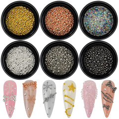 HNUIX beads beside a coin to show size range and practical scale for nail art decisions