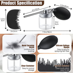 Hohean nozzle closeup detail illustrating fine-mist tip for even fiber distribution
