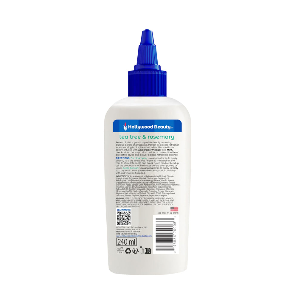 Hollywood Beauty back label close-up listing ingredients and usage directions benefits
