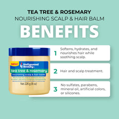 Hollywood Beauty applying balm in hand demonstrating manageable, lightweight feel