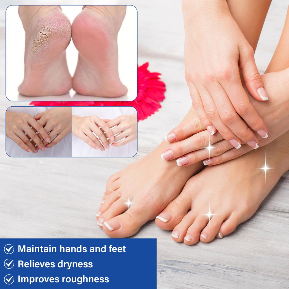 Before and after feet split photo with Holyarm improving rough skin