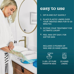 Homedics ParaSpa hands in use with liners creating warm, moisturizing wax treatment