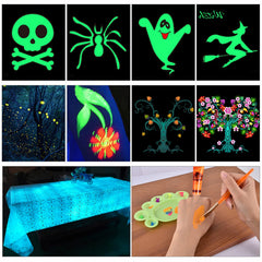 HomeHere party scene under blacklight showing glowing body paint benefit standout visuals