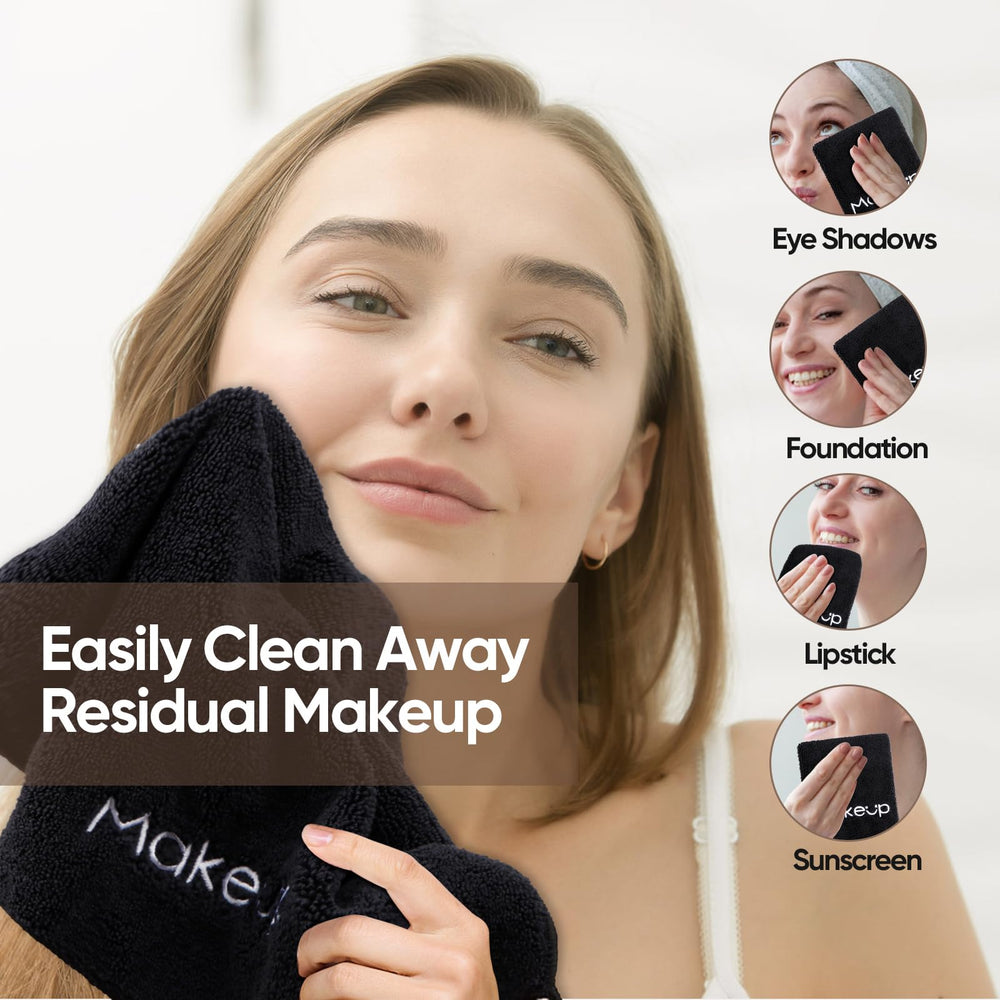 HOMEXCEL close-up of microfiber texture showing dense fibers for effective makeup removal