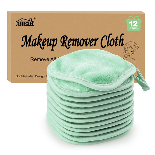 HOMEXCEL front view of 12-count pack showing compact green cloths and convenience