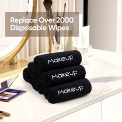 HOMEXCEL cloth removing mascara from eye area illustrating gentle, effective cleansing