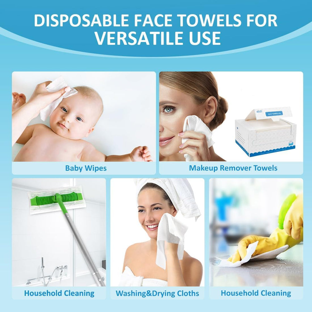 HOMEXCEL towel used with cleanser illustrating effective makeup removal
