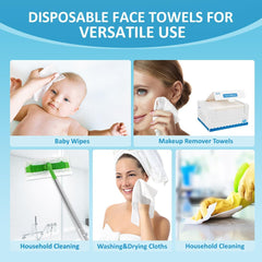HOMEXCEL towel used with cleanser illustrating effective makeup removal