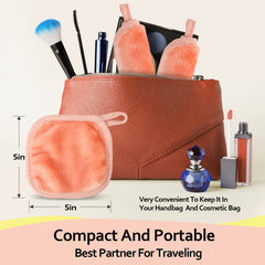 HOMEXCEL cloths packed in travel pouch ready for on-the-go cleansing