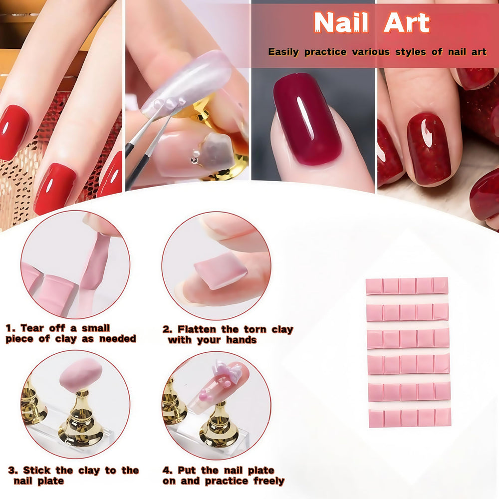 HomTop reusable adhesive putty squares keeping nail tips secure and reducing slips