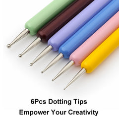 HomTop metal dotting tools close detail demonstrating multiple sizes for consistent dots