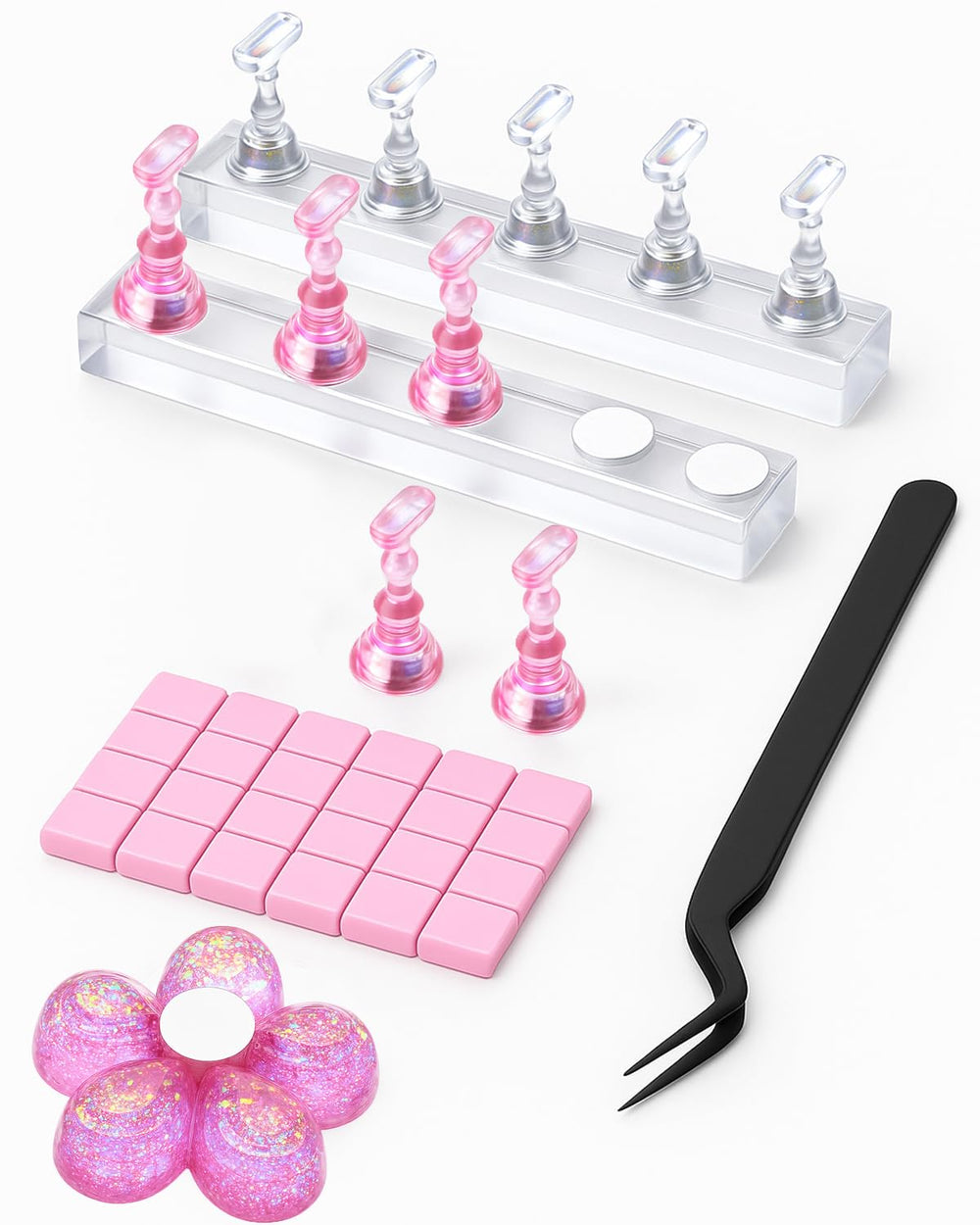 HomTop kit front packaging showing all included nail tools and benefits
