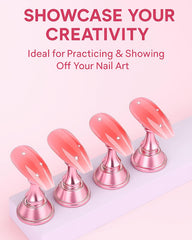 HomTop nail stand in use holding press-on nails for easy practice
