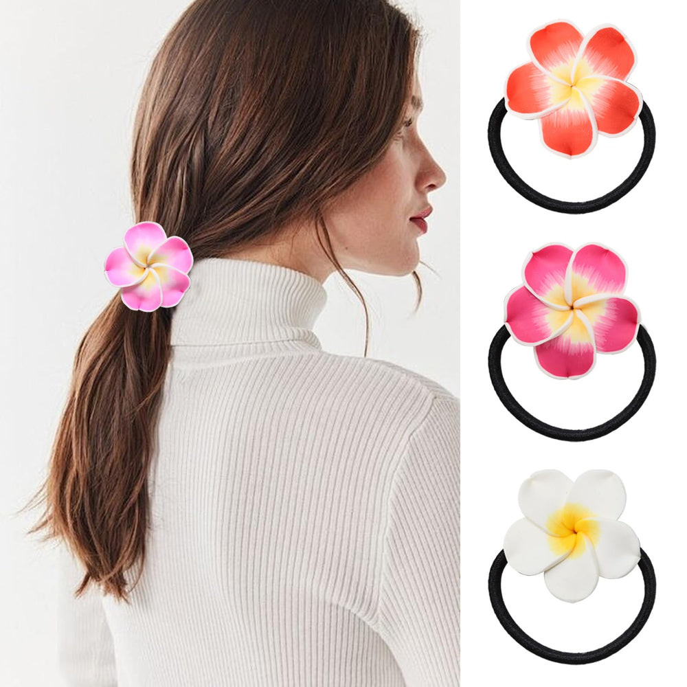 Honbay hair tie next to a coin for scale, shows flower and loop size