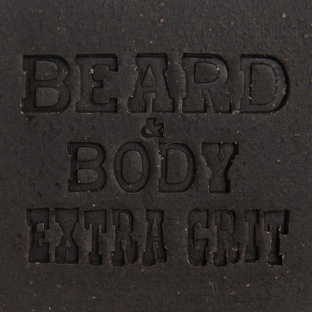 Honest Amish soap being applied to a beard demonstrating effective deep cleaning