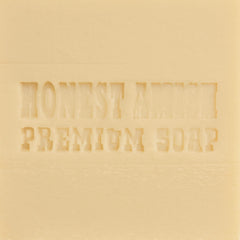 Honest Amish soap held in hand to show size and easy lathering for everyday use
