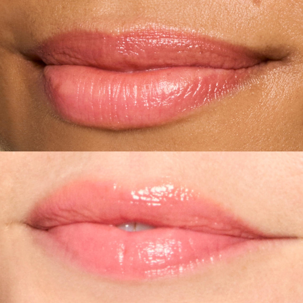 Honest Beauty Fruit Punch lip swatch on hand demonstrating buildable color benefit