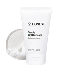 Honest Beauty mini gentle gel front view shows compact travel-friendly cleanser