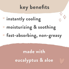 The Honest Company being applied to a pregnant belly for cooling, soothing relief