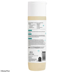 Back label closeup of The Honest Company showing recyclable packaging and certifications