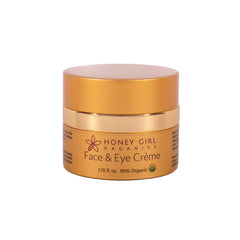 Honey Girl Organics front jar showing label and organic moisturizer benefits