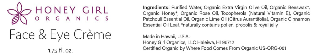Honey Girl Organics applying crème under eye for softened, smoother skin