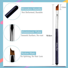 Honey Joy brush painting a French tip demonstrating clean curved application
