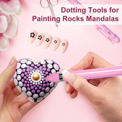 Honey Joy dotting pen beside coin showing small-scale precision