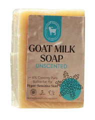 Honey Sweetie Acres front packaging showing natural unscented bar and benefits