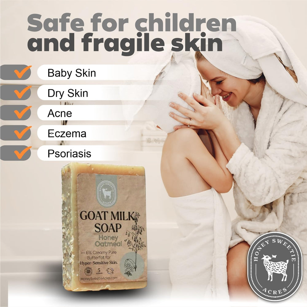 Honey Sweetie Acres soap being lathered in hands showing easy cleansing benefit