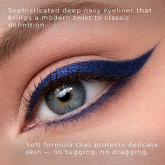 Honeybee Gardens blue jeans swatch on skin showcasing rich matte sapphire pigmentation