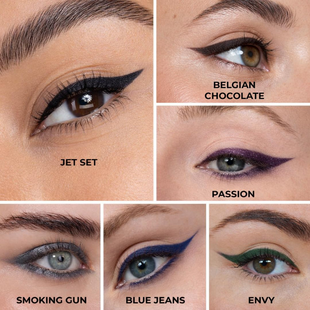 Honeybee Gardens blue jeans texture stroke on paper displaying blendable, long-wearing finish