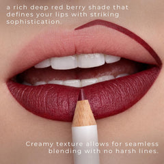 Honeybee Gardens swatch of Fantasy shade on skin illustrating rich deep red berry