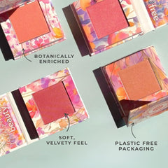 Honeybee Gardens Primrose compact in hand to show true size and travel-friendly convenience