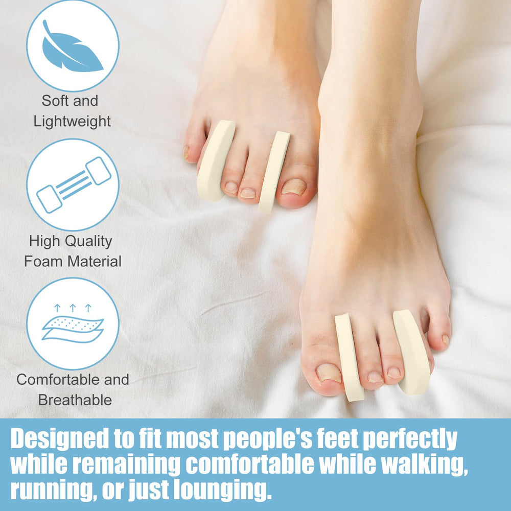 Honeydak spacer placed between toes inside a shoe reducing friction and cushioning pressure