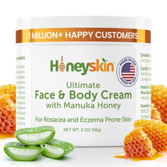 Honeyskin jar front view showing clean packaging and hydration benefit