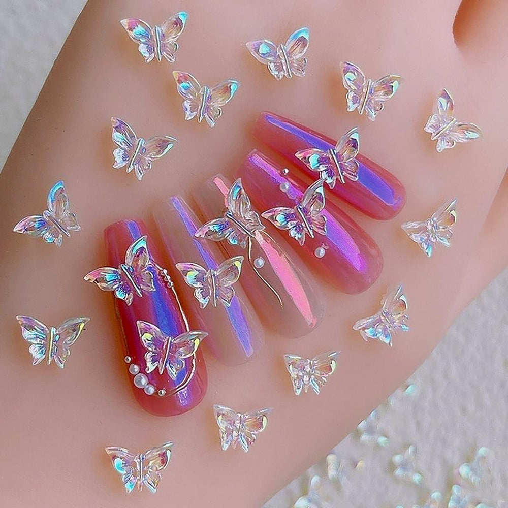 HONGCAUP front packaging showing 50 aurora butterfly charms benefits easy selection