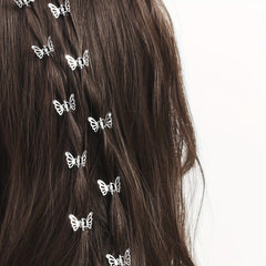HONGCAUP front view of 30 silver mini butterfly clips showing quantity and finish benefit