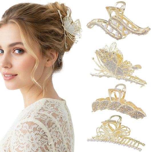 Hoojoot gold clips front view showing elegant design and strong hold