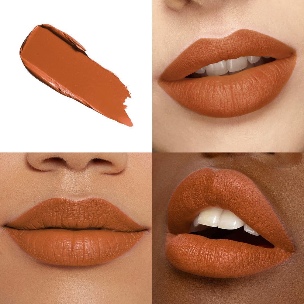 HOOMUSS arm swatches of M60 Caramel showing true pigment payoff