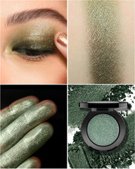 HOOMUSS emerald powder swipe on skin showing velvety finish benefit blendable color