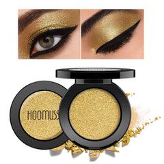 HOOMUSS gold pressed pan front view showing rich pigment and shimmer