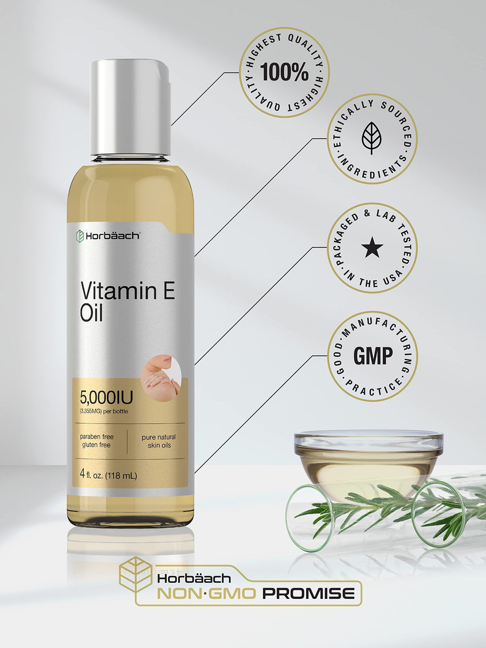 Horbäach oil applied to hands and elbow demonstrating hydration benefit