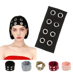 HORNEDI front view black headband shows bold look and secure hold