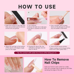 HOSAILY accessory kit with file, glue, adhesive tabs and wipes for complete prep